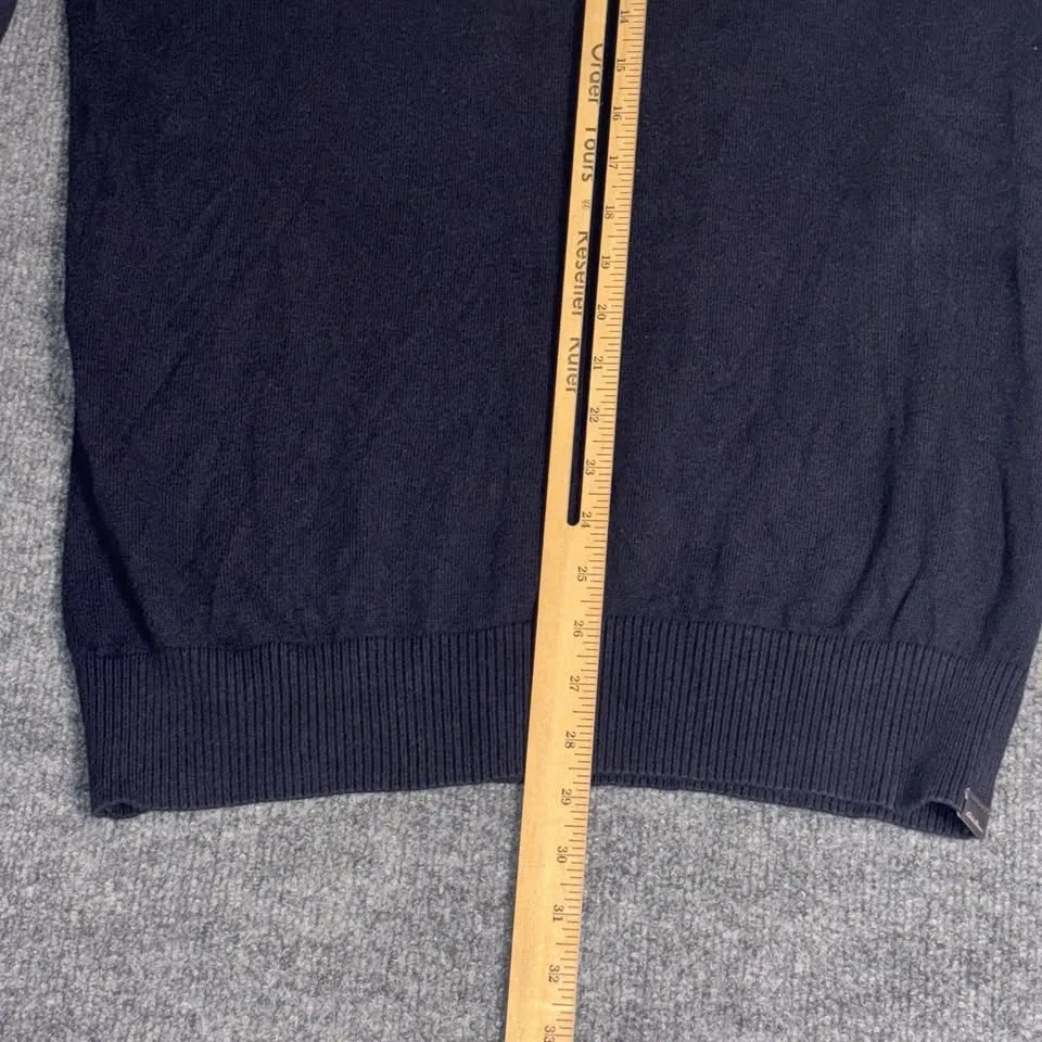 Eddie Bauer Sweater Mens M Navy Blue Half Zip Pullover image indicator(10)