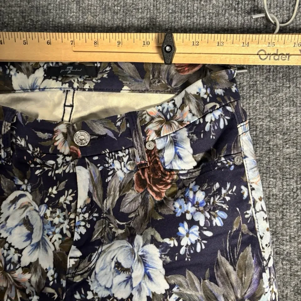 7 For All Mankind Skinny Jeans Women’s 26 Navy Floral image indicator(8)