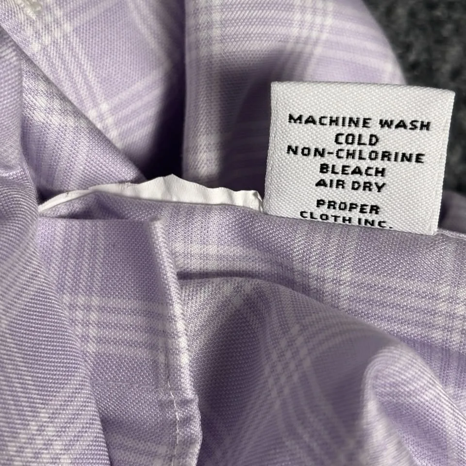 Proper Cloth Dress Shirt Men’s L Lavender Non-Iron image indicator(6)