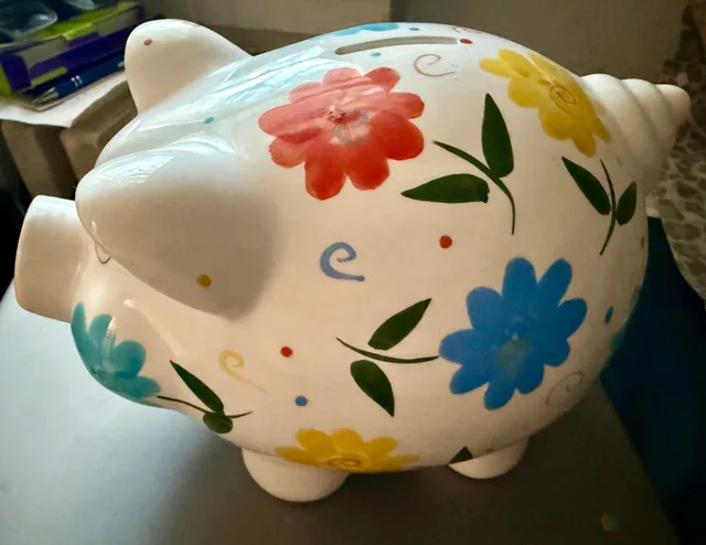 Floral Ceramic Piggy Bank image indicator(2)