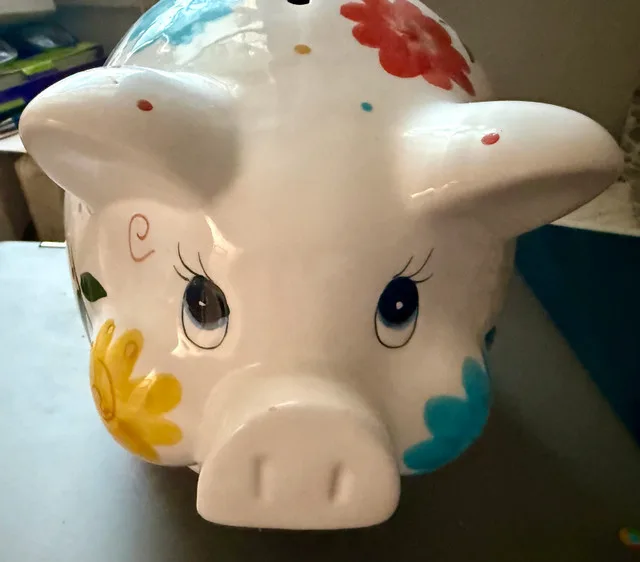 Floral Ceramic Piggy Bank image indicator(3)