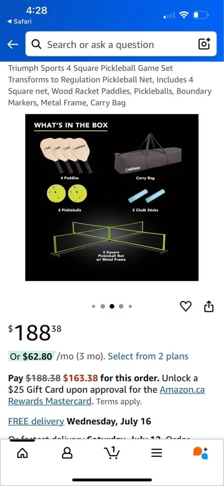 Triumph 4 square pickleball set image indicator(4)