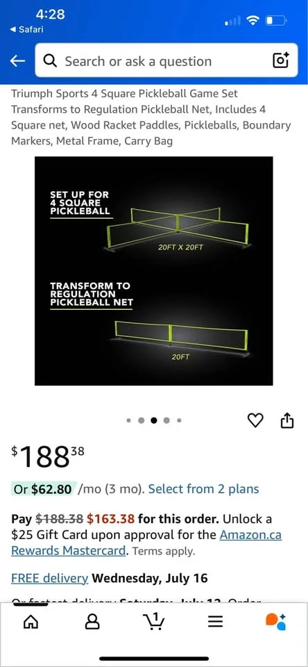 Triumph 4 square pickleball set image indicator(6)