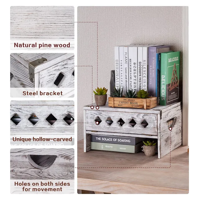 Whitewashed Wood Printer Stand with drawer NEW IN PACKAGE image indicator(3)