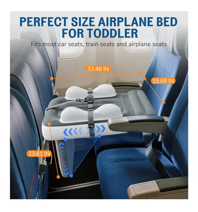 New Deeteck Inflatable Toddler Travel Bed for Airplane image indicator(2)