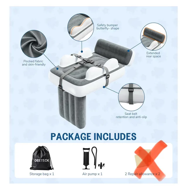 New Deeteck Inflatable Toddler Travel Bed for Airplane image indicator(3)