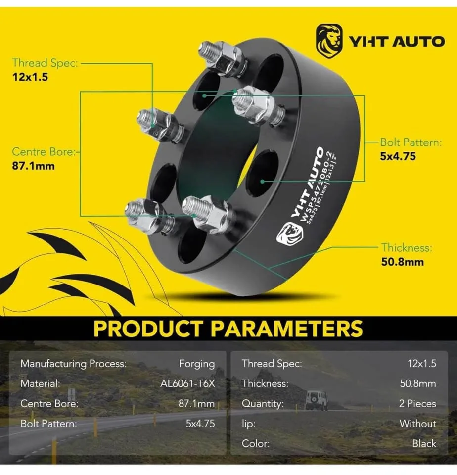 New 5x4.75 Wheel Spacers 2” Fits Chevy Camaro Corvette image indicator(2)
