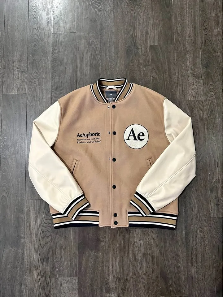 Beige H&M Varsity Jacket thumbnail
