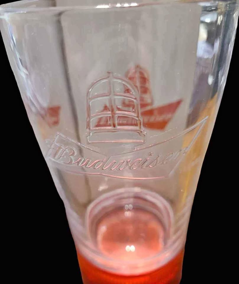 Budweiser Red Light Goal Synced Hockey Beer Glass