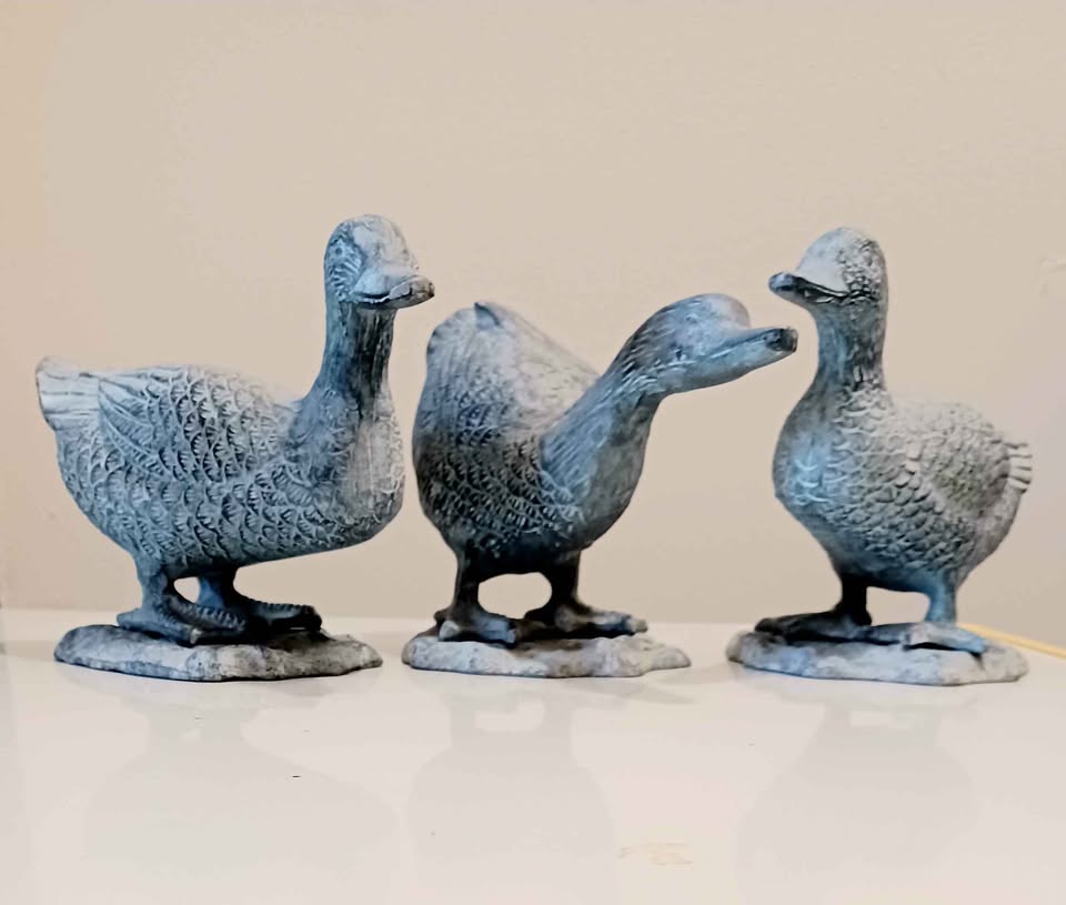 Unique Hand Crafted Textured Ceramic Set of Ducks - photo 2