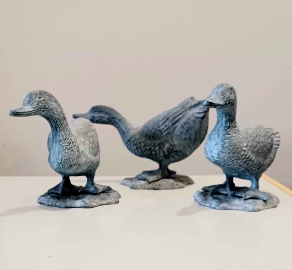 Unique Hand Crafted Textured Ceramic Set of Ducks - photo 3