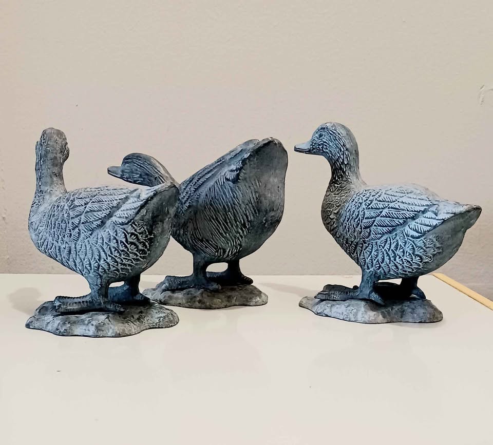 Unique Hand Crafted Textured Ceramic Set of Ducks - photo 5