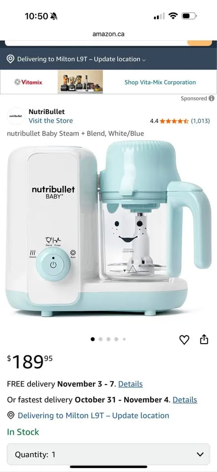 NEW - Nutribullet Baby Steam + Blend image indicator(9)