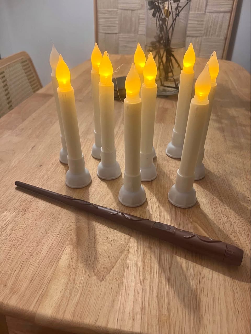 Hanging floating candles, Harry Potter theme with wand