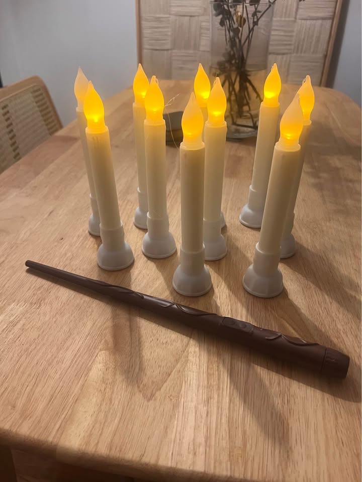Hanging floating candles, Harry Potter theme with wand - photo 3