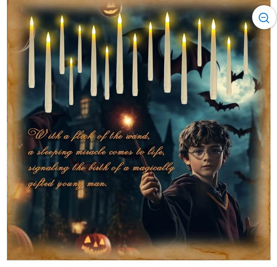Hanging floating candles, Harry Potter theme with wand - photo 4