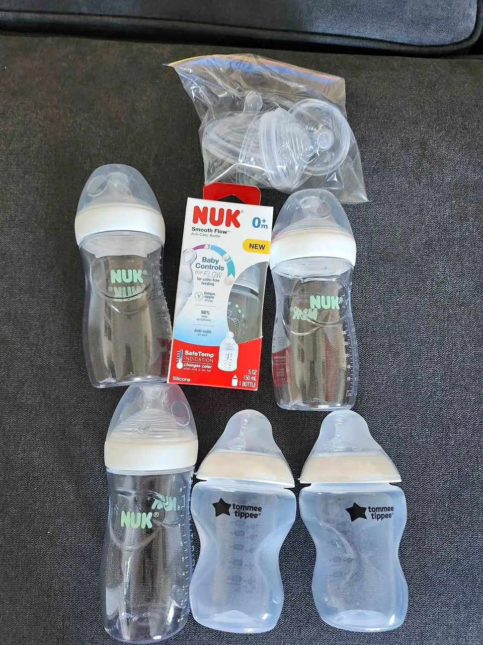 🍼 Brand New Baby Bottle Set – NUK & Tommee Tippee