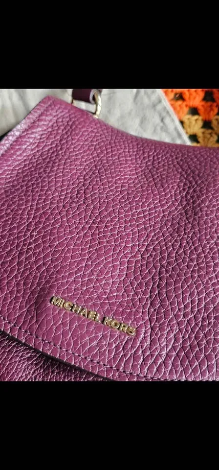 Michael Kors Purple Pebbled Leather Backpack Bag image indicator(2)