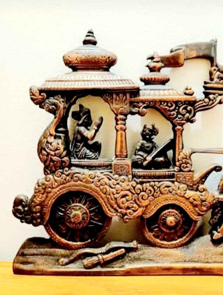 Vintage Lord Krishna & Arjuna on a Chariot - photo 2