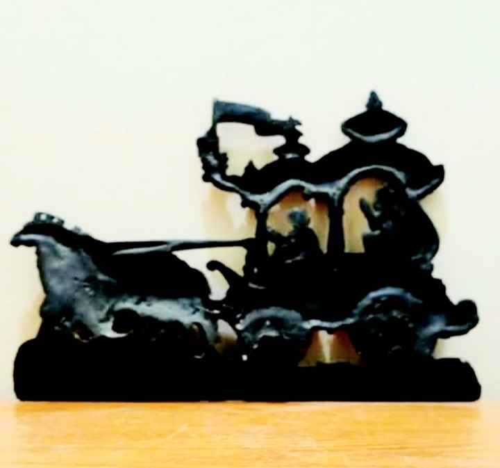 Vintage Lord Krishna & Arjuna on a Chariot - photo 4