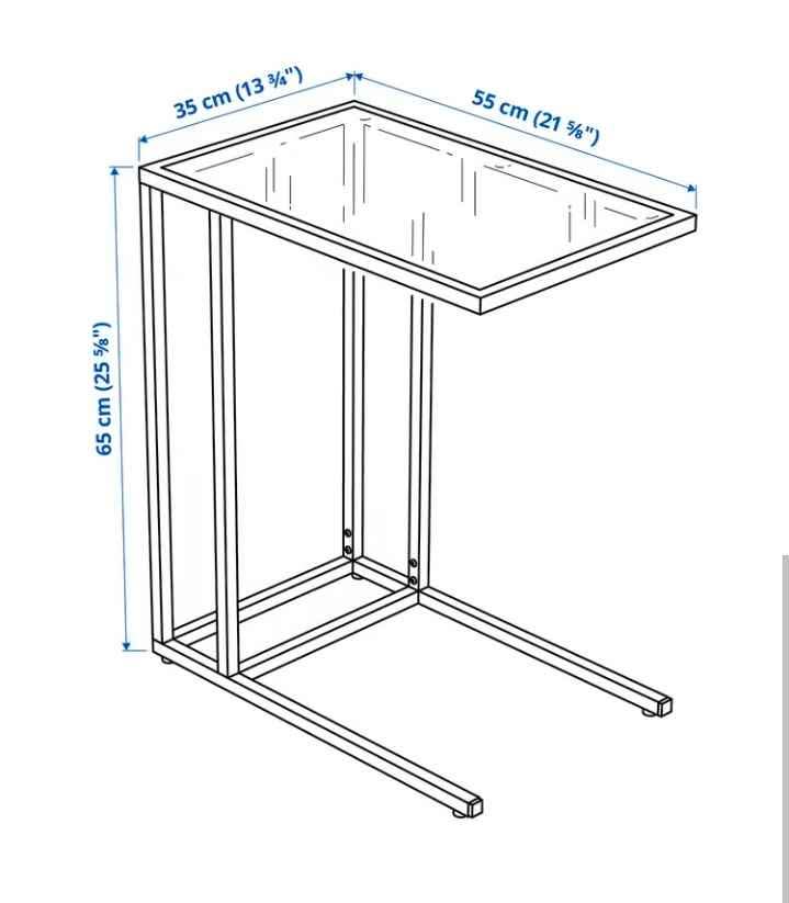 VITTSJÖ Laptop Stand – Black-Brown/Glass, 35x65 cm - photo 4