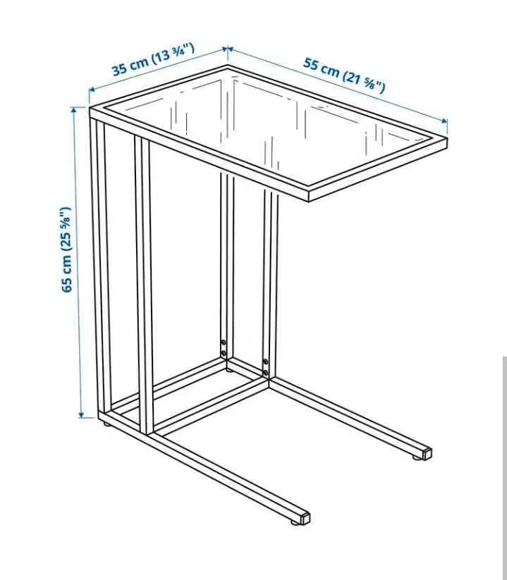 VITTSJÖ Laptop Stand – Black-Brown/Glass, 35x65 cm image indicator(4)