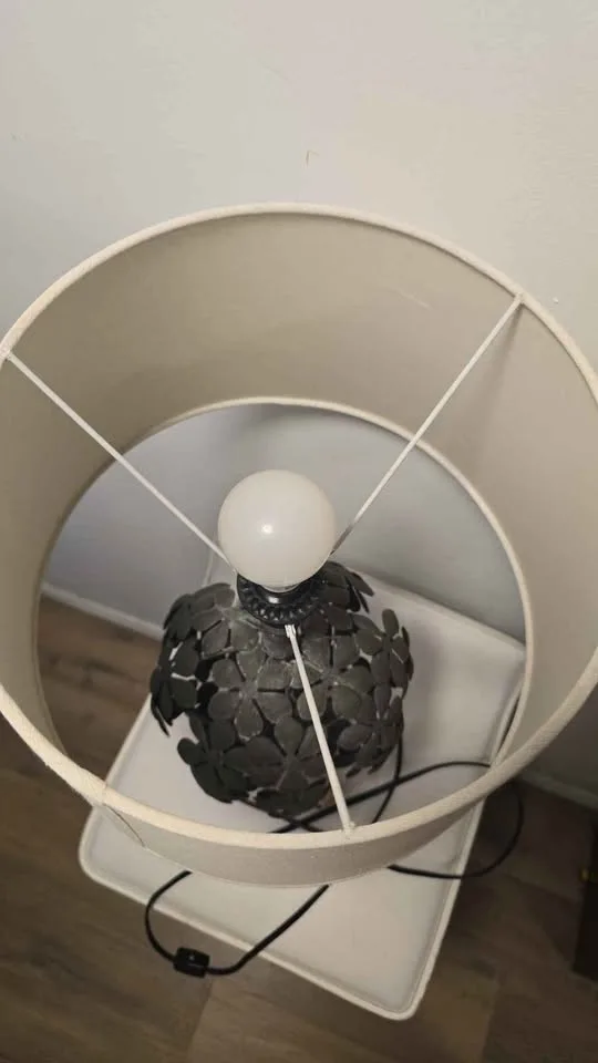 Decorative Metal Table Lamp with Linen Shade – 57cm Height image indicator(2)