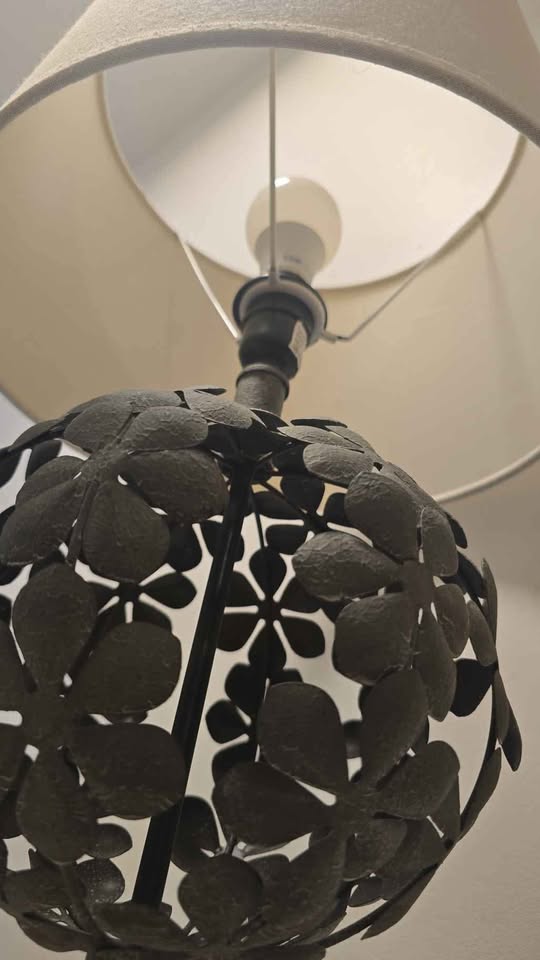 Decorative Metal Table Lamp with Linen Shade – 57cm Height - photo 3