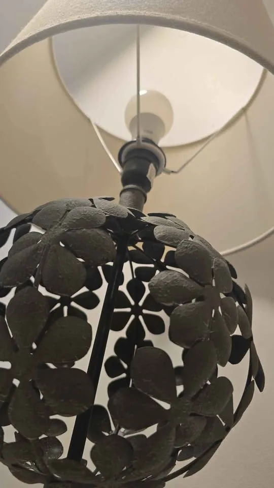 Decorative Metal Table Lamp with Linen Shade – 57cm Height image indicator(3)