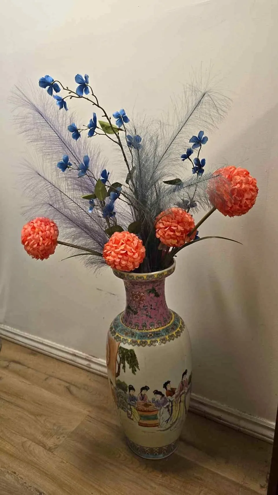 Large Decorative Asian-Style Ceramic Vase thumbnail