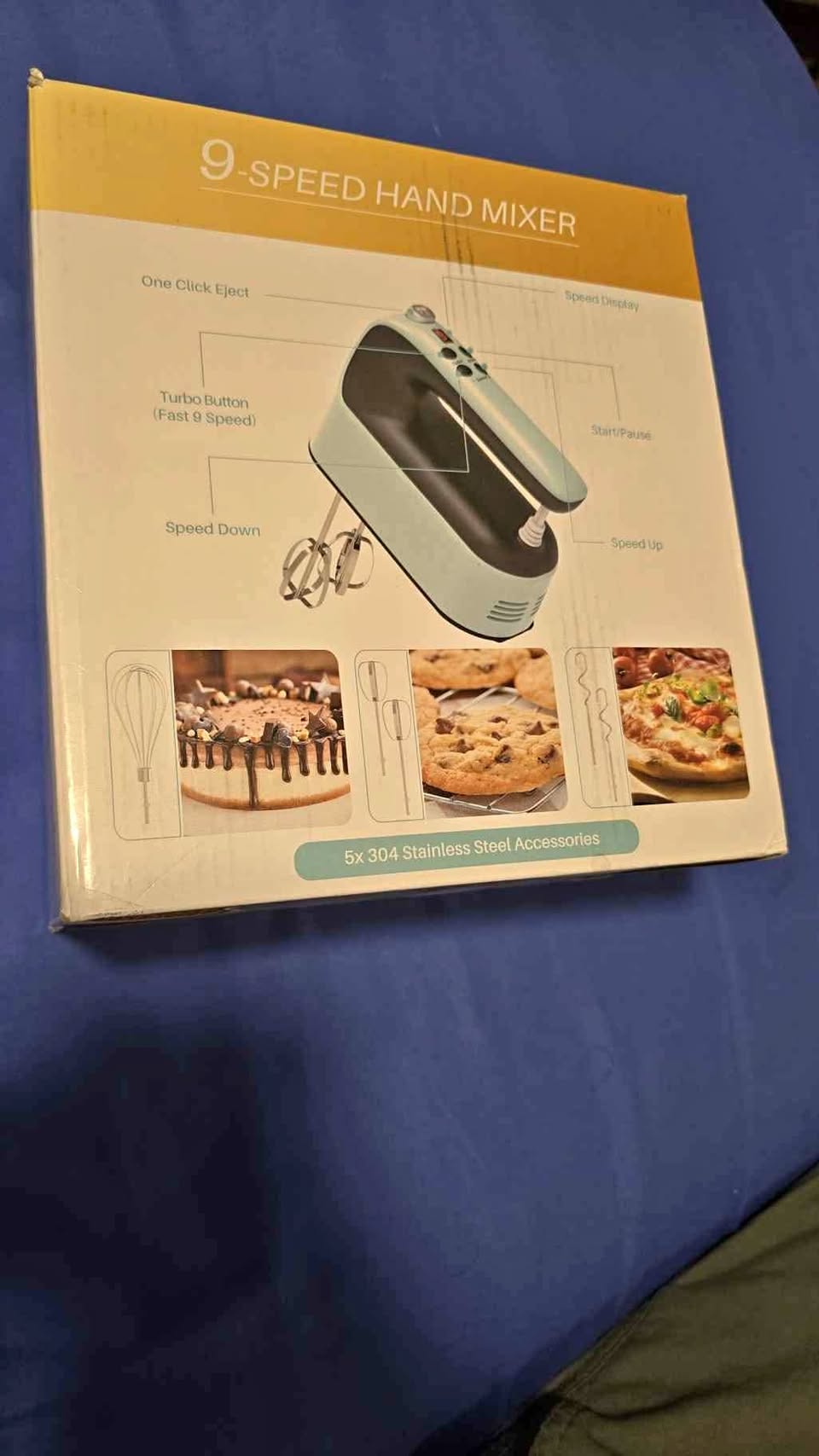 9-Speed Electric Hand Mixer – Stainless Steel (Brand New)