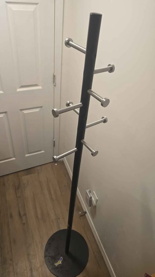 Safco Spiral Nail Head Coat Rack – Black/Silver (Retails $230+) - photo 2