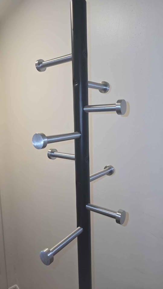 Safco Spiral Nail Head Coat Rack – Black/Silver (Retails $230+) - photo 4
