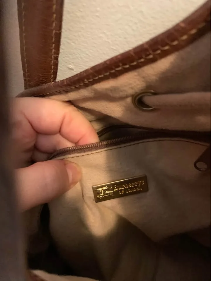 Plaid leather-handle handbag – pre-loved image indicator(3)