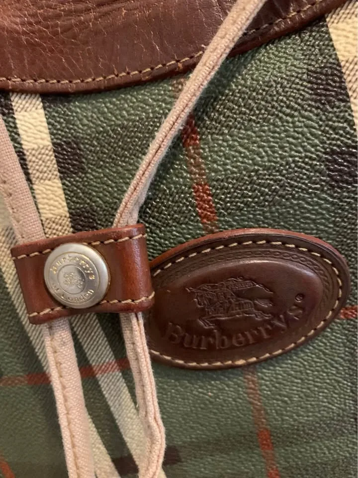 Plaid leather-handle handbag – pre-loved image indicator(5)