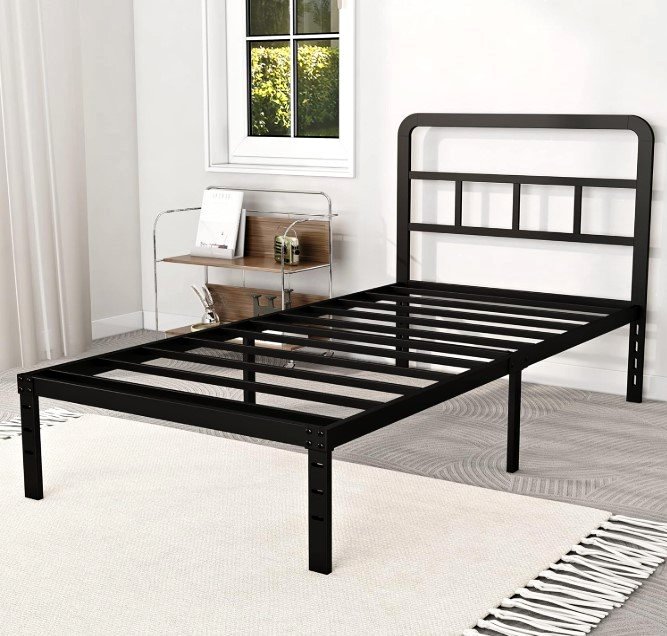 Metal Twin Bed Frame with Headboard