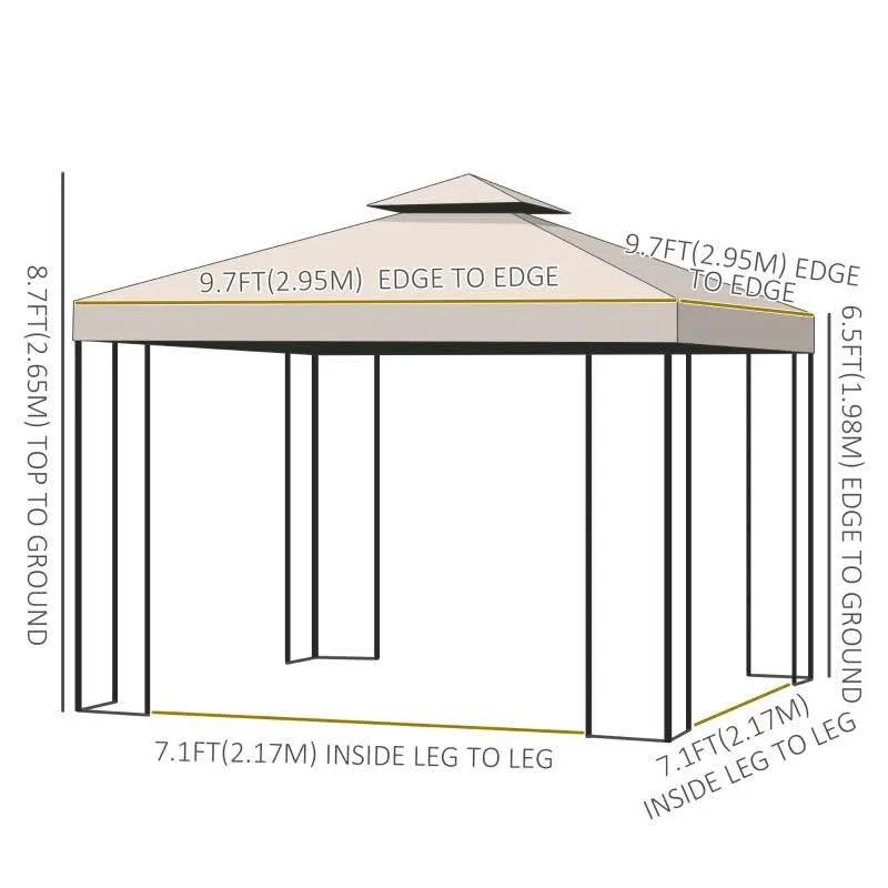 10' x 10' Patio Gazebo Outdoor, Canopy Shelter #2025 image indicator(3)
