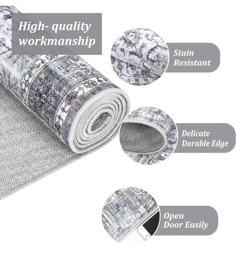 9x12 Washable Vintage Oriental Rug - Grey (Brand New) - photo 2