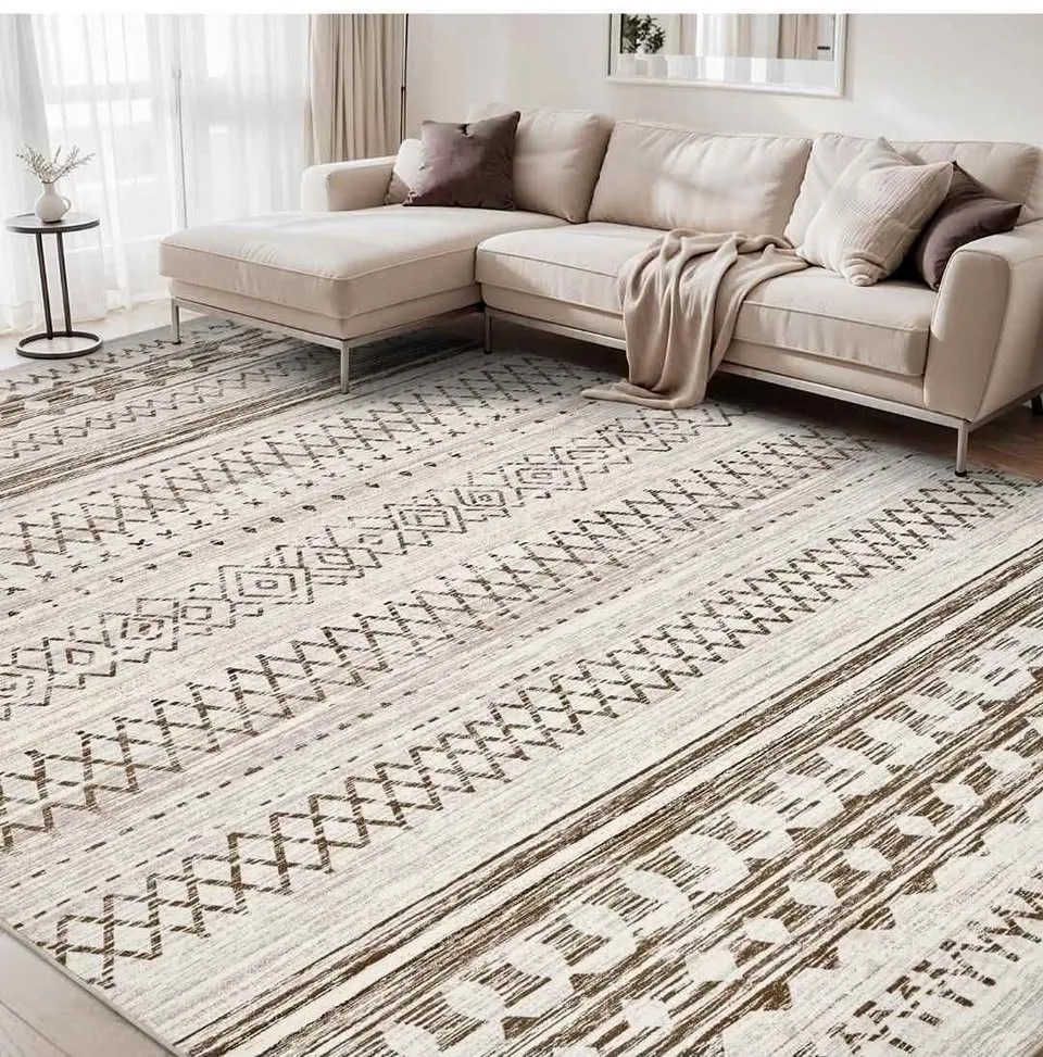 8x10 Area Rugs for Living Room, Soft Boho Moroccan Carpet