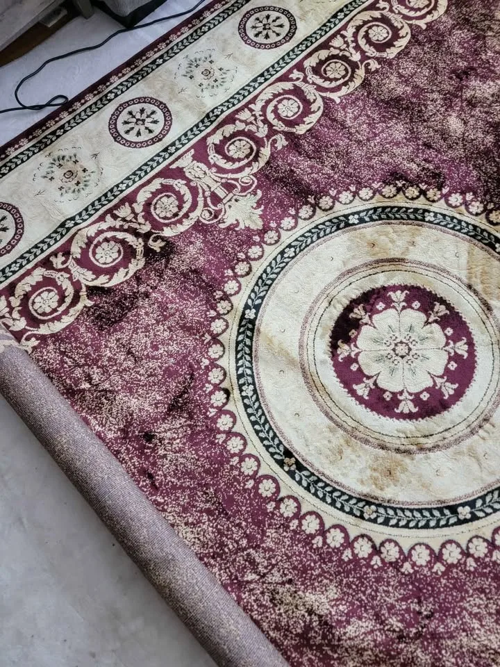 7x10 Burgundy Gold Cream Oriental Hand Knotted Area Rug image indicator(3)