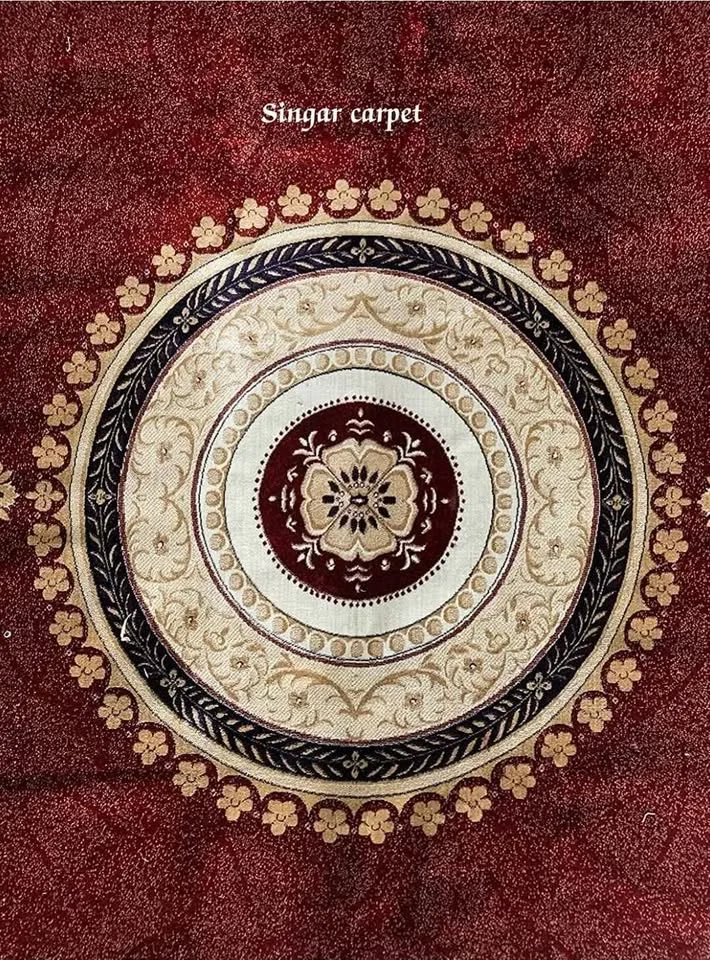 7x10 Burgundy Gold Cream Oriental Hand Knotted Area Rug image indicator(5)