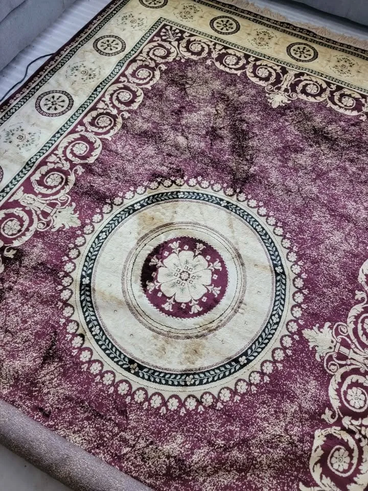 7x10 Burgundy Gold Cream Oriental Hand Knotted Area Rug image indicator(9)