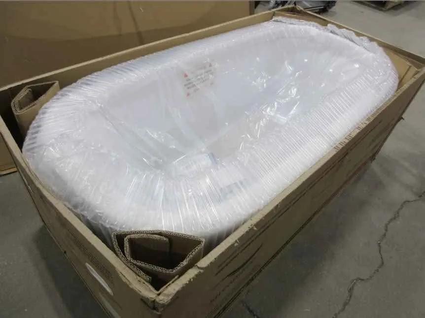 59" White Soaking Freestanding Acrylic Bathtub image indicator(4)