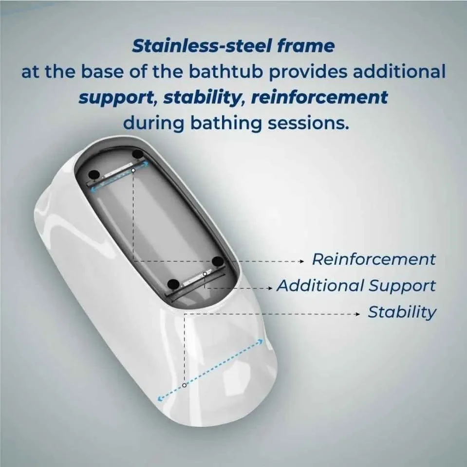 59" White Soaking Freestanding Acrylic Bathtub image indicator(6)