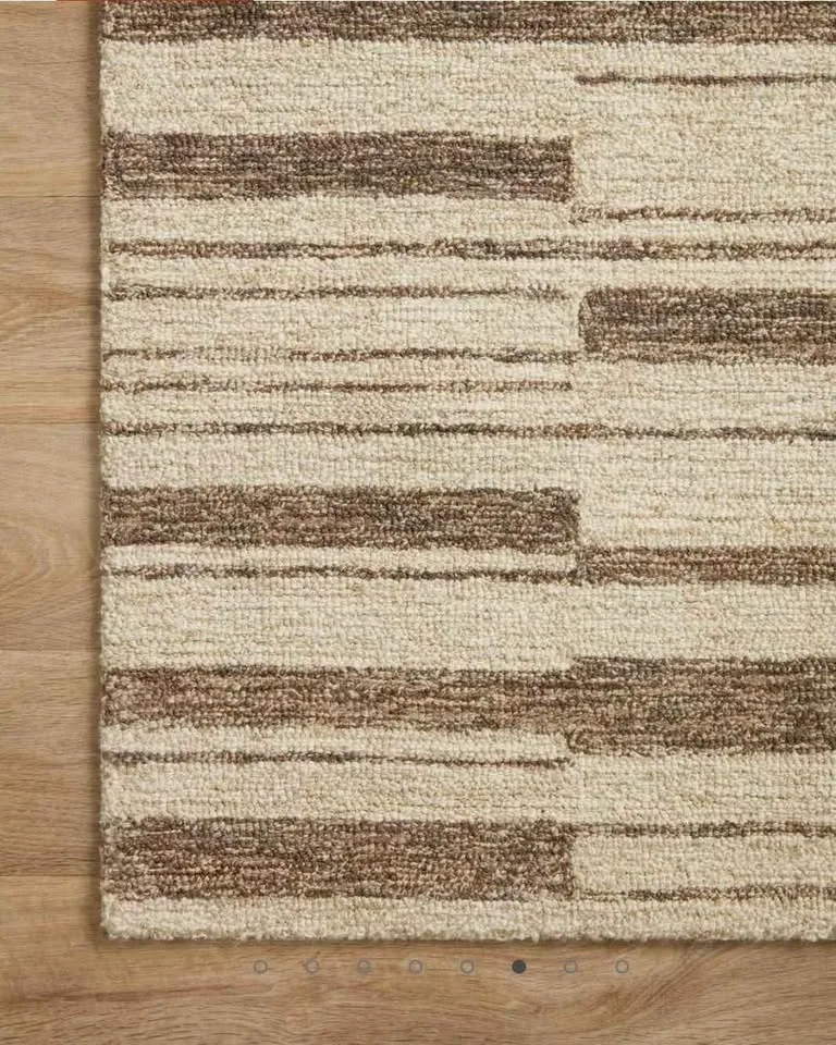 3x8 Beige Brown Geometric Loloi Wool Runner Rug image indicator(3)