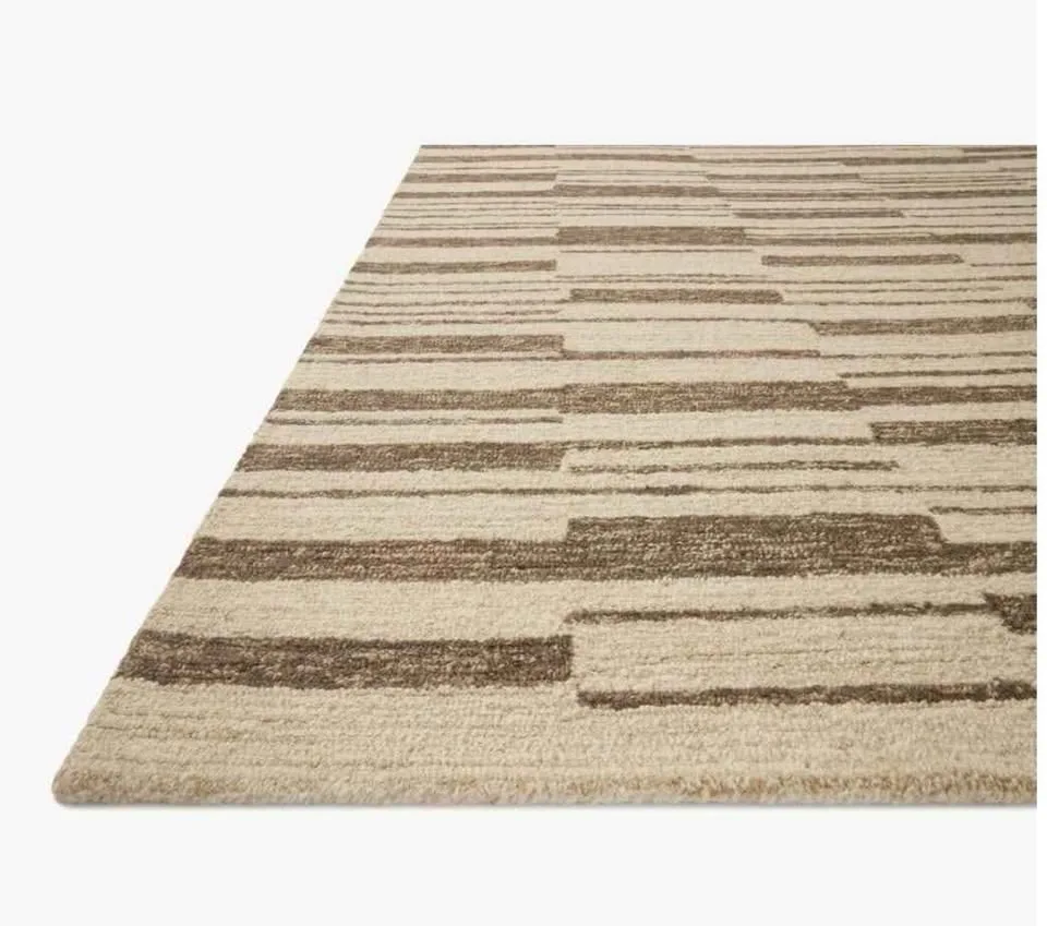 3x8 Beige Brown Geometric Loloi Wool Runner Rug image indicator(8)