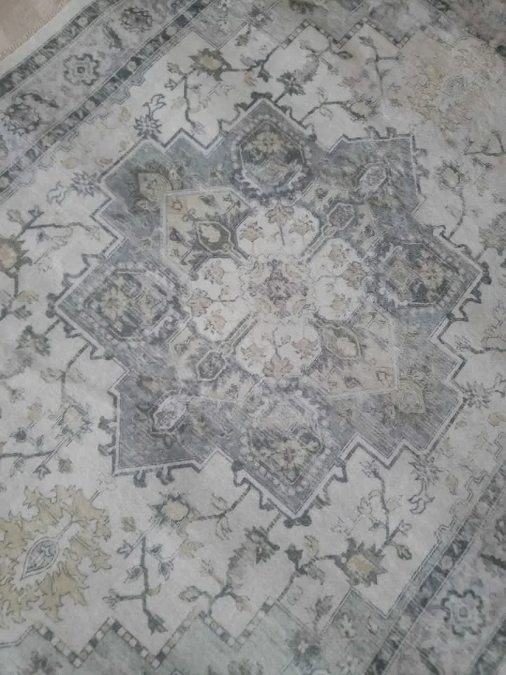 2x7 Green Ivory Oriental Machine Washable Runner Rug image indicator(4)