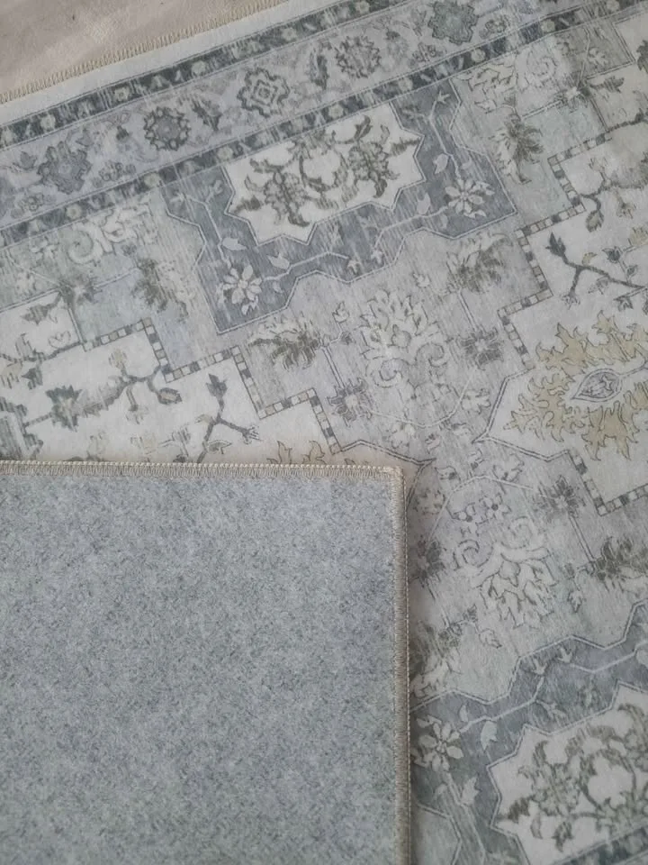 2x7 Green Ivory Oriental Machine Washable Runner Rug image indicator(5)