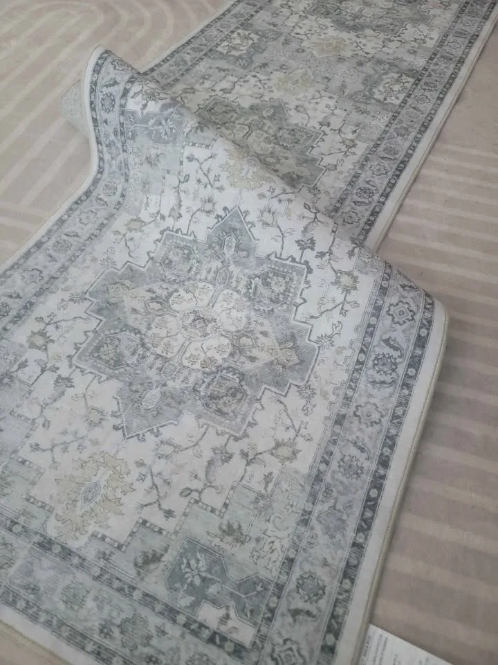 2x7 Green Ivory Oriental Machine Washable Runner Rug image indicator(6)