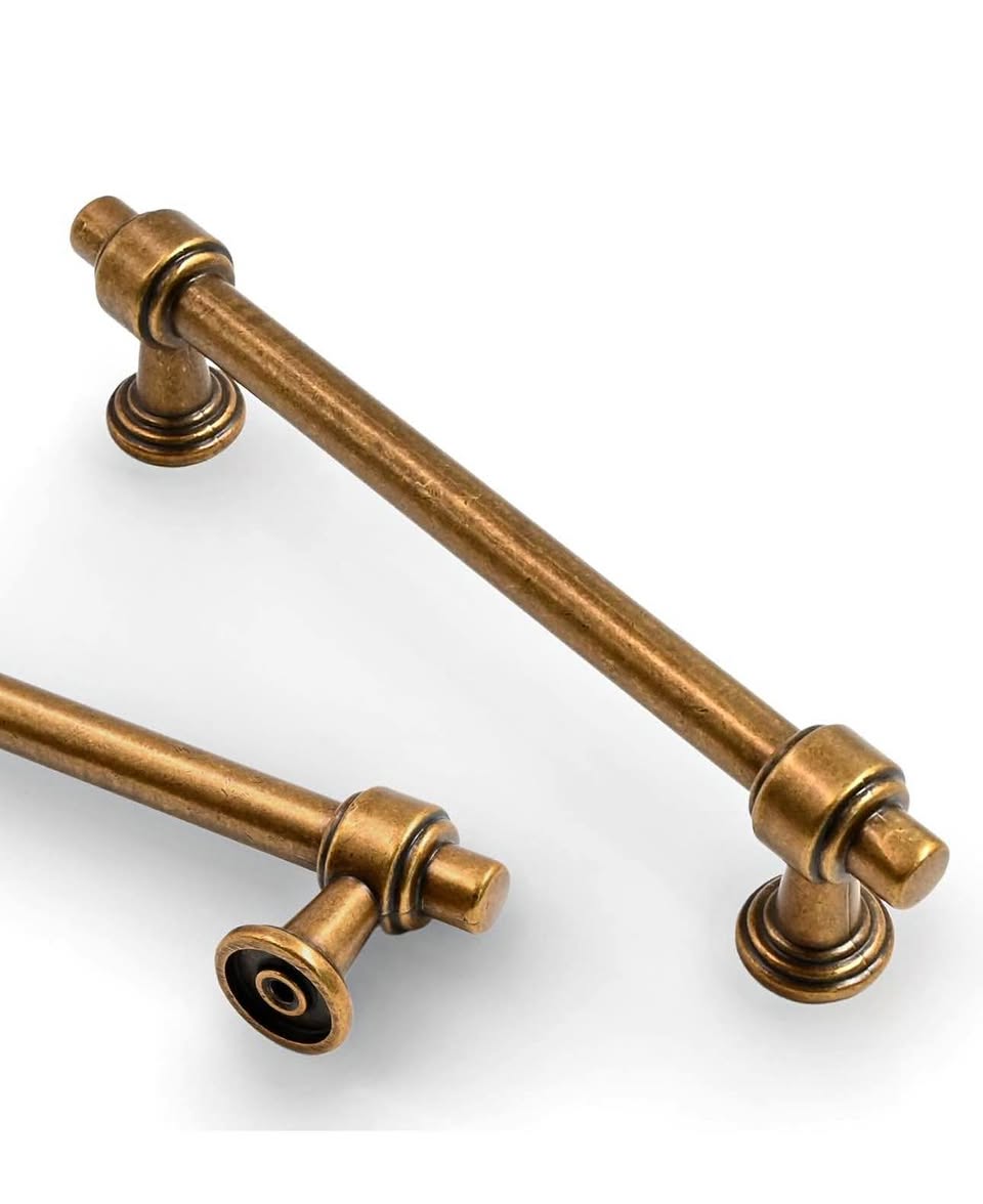 10 Pack 5 Inch Antique Brass Kitchen Cabinet Handles BNIB